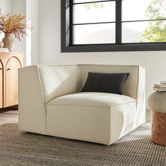 Restore Ecru Performance Fabric Upholstered Modular Corner Chair - Ornate Home