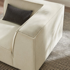 Restore Ecru Performance Fabric Upholstered Modular Corner Chair - Ornate Home