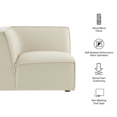 Restore Ecru Performance Fabric Upholstered Modular Corner Chair - Ornate Home