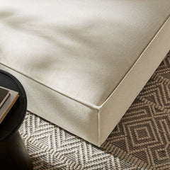 Restore Ecru Performance Fabric Upholstered Modular Ottoman - Ornate Home