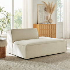 Restore Ecru Performance Fabric Upholstered Right-Facing Armless Modular Chaise - Ornate Home
