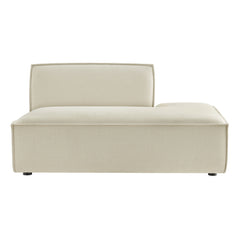 Restore Ecru Performance Fabric Upholstered Right-Facing Armless Modular Chaise - Ornate Home