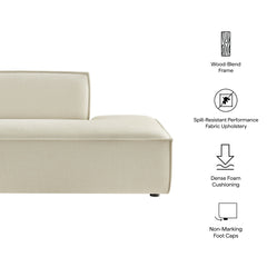 Restore Ecru Performance Fabric Upholstered Right-Facing Armless Modular Chaise - Ornate Home