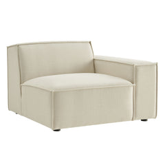 Restore Ecru Performance Fabric Upholstered Right-Facing Modular Lounge Chair - Ornate Home