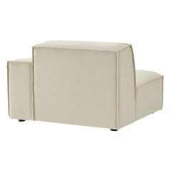 Restore Ecru Performance Fabric Upholstered Right-Facing Modular Lounge Chair - Ornate Home