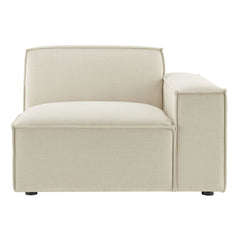 Restore Ecru Performance Fabric Upholstered Right-Facing Modular Lounge Chair - Ornate Home
