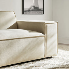 Restore Ecru Performance Fabric Upholstered Right-Facing Modular Lounge Chair - Ornate Home