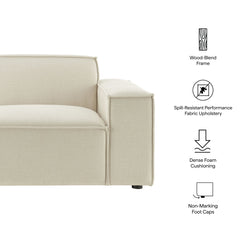 Restore Ecru Performance Fabric Upholstered Right-Facing Modular Lounge Chair - Ornate Home