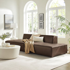 Restore Espresso 2-Piece Vegan Leather Modular Loveseat - 40.5x112" - Ornate Home