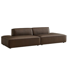 Restore Espresso 2-Piece Vegan Leather Modular Loveseat - 40.5x112" - Ornate Home