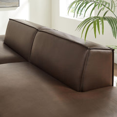 Restore Espresso 2-Piece Vegan Leather Modular Loveseat - 40.5x112" - Ornate Home