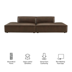 Restore Espresso 2-Piece Vegan Leather Modular Loveseat - 40.5x112" - Ornate Home