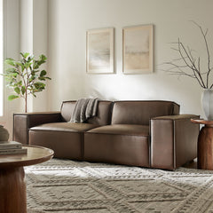Restore Espresso 2-Piece Vegan Leather Modular Loveseat - 40.6x83.4" - Ornate Home