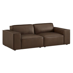 Restore Espresso 2-Piece Vegan Leather Modular Loveseat - 40.6x83.4" - Ornate Home