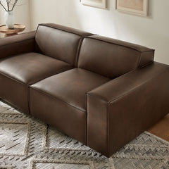 Restore Espresso 2-Piece Vegan Leather Modular Loveseat - 40.6x83.4" - Ornate Home