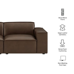 Restore Espresso 2-Piece Vegan Leather Modular Loveseat - 40.6x83.4" - Ornate Home