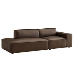Restore Espresso 2-Piece Vegan Leather Modular Loveseat - 40.6x97.7" - Ornate Home