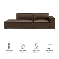 Restore Espresso 2-Piece Vegan Leather Modular Loveseat - 40.6x97.7" - Ornate Home