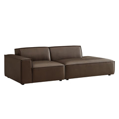 Restore Espresso 2-Piece Vegan Leather Modular Loveseat - 40.6x97.7x28" - Ornate Home