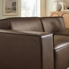 Restore Espresso 2-Piece Vegan Leather Modular Loveseat - 40.6x97.7x28" - Ornate Home