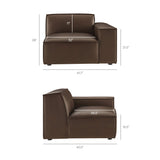 Restore Espresso 3-Piece Vegan Leather Modular Loveseat with Ottoman - Ornate Home