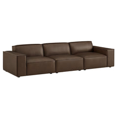 Restore Espresso 3-Piece Vegan Leather Modular Sofa Set - Ornate Home