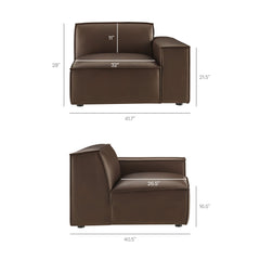 Restore Espresso 3-Piece Vegan Leather Modular Sofa Set - Ornate Home