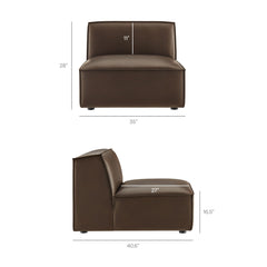 Restore Espresso 4-Piece Vegan Leather Modular L-Shaped Sofa - 96.5x117.3" - Ornate Home