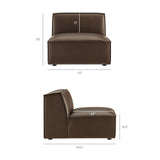 Restore Espresso 5-Piece Vegan Leather Modular L-Shaped Sofa - Ornate Home
