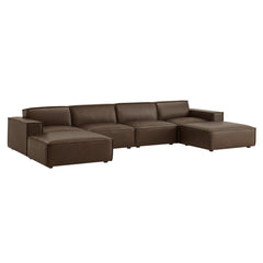 Restore Espresso 6-Piece Vegan Leather Modular Sectional Sofa - Ornate Home