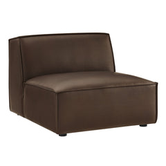 Restore Espresso Vegan Leather Armless Modular Chair - Ornate Home