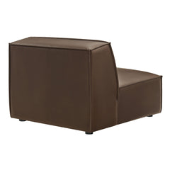Restore Espresso Vegan Leather Armless Modular Chair - Ornate Home