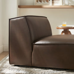 Restore Espresso Vegan Leather Armless Modular Chair - Ornate Home