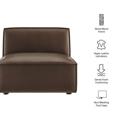 Restore Espresso Vegan Leather Armless Modular Chair - Ornate Home