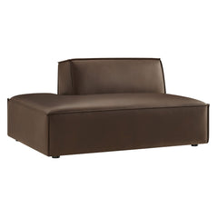Restore Espresso Vegan Leather Left-Facing Armless Modular Chaise - Ornate Home