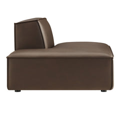 Restore Espresso Vegan Leather Left-Facing Armless Modular Chaise - Ornate Home