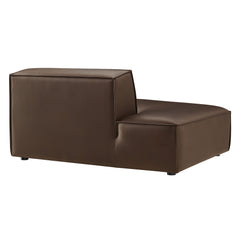 Restore Espresso Vegan Leather Left-Facing Armless Modular Chaise - Ornate Home