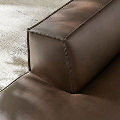 Restore Espresso Vegan Leather Left-Facing Armless Modular Chaise - Ornate Home
