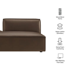 Restore Espresso Vegan Leather Left-Facing Armless Modular Chaise - Ornate Home