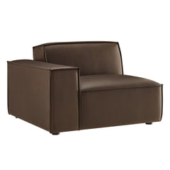 Restore Espresso Vegan Leather Left-Facing Modular Lounge Chair - Ornate Home