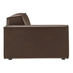 Restore Espresso Vegan Leather Left-Facing Modular Lounge Chair - Ornate Home