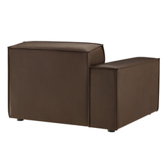 Restore Espresso Vegan Leather Left-Facing Modular Lounge Chair - Ornate Home