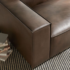 Restore Espresso Vegan Leather Left-Facing Modular Lounge Chair - Ornate Home