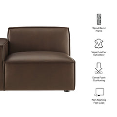Restore Espresso Vegan Leather Left-Facing Modular Lounge Chair - Ornate Home