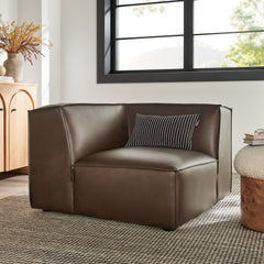Restore Espresso Vegan Leather Modular Corner Chair - Ornate Home