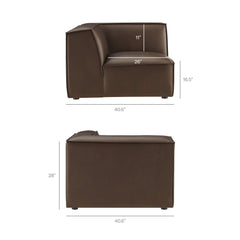 Restore Espresso Vegan Leather Modular Corner Chair - Ornate Home