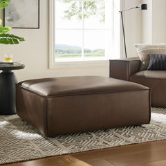 Restore Espresso Vegan Leather Modular Ottoman - Ornate Home
