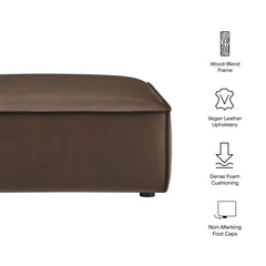 Restore Espresso Vegan Leather Modular Ottoman - Ornate Home