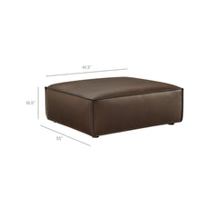 Restore Espresso Vegan Leather Modular Ottoman - Ornate Home