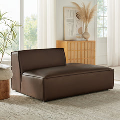 Restore Espresso Vegan Leather Right-Facing Armless Modular Chaise - Ornate Home
